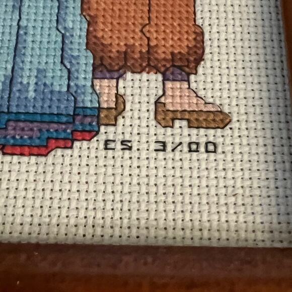 Vintage Framed Cross Stitch Mixed Blessings Cultural Diversity Holiday 9.5x7.5 - Picture 3 of 6